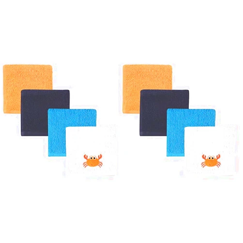 Luvable Friends Unisex Baby Super Soft Cotton Washcloths, Crab, One Size (Pack of 2)