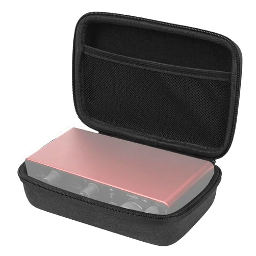 Linkidea Audio Interface Hard Case, Protective Hard Shell Travel Carrying Bag Compatible with Focusrite Scarlett 2i2 3nd Gen (Grey)