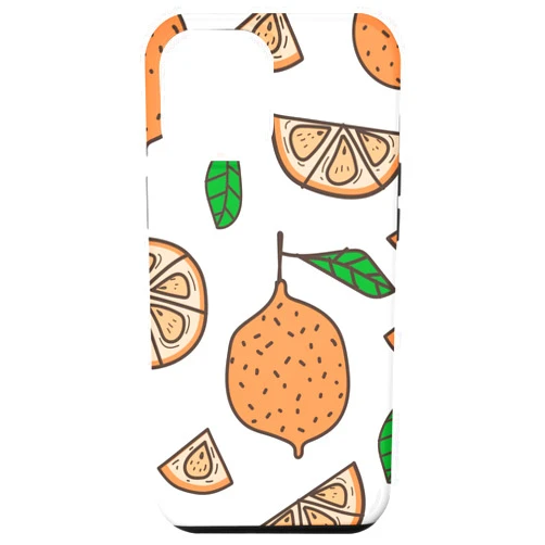 AshTees Phone iPhone 12 Pro Max Citrus Patterned Oranges Fruit White Tropical Trendy 2021 Case