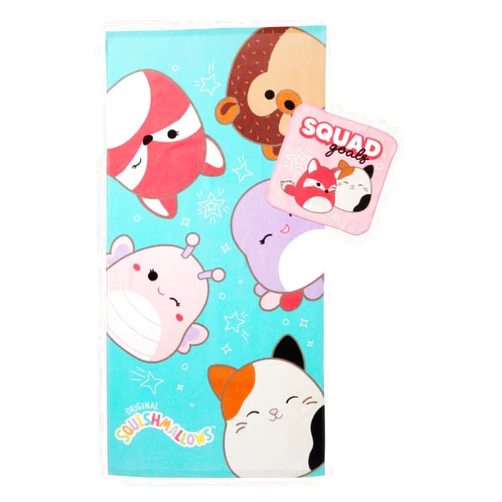 Franco Squishmallows Kids Bath/Pool/Beach Soft Absorbent Cotton Terry Towel with Washcloth 2 Piece Set, 50 in x 25 in, (Officially Licensed Product)
