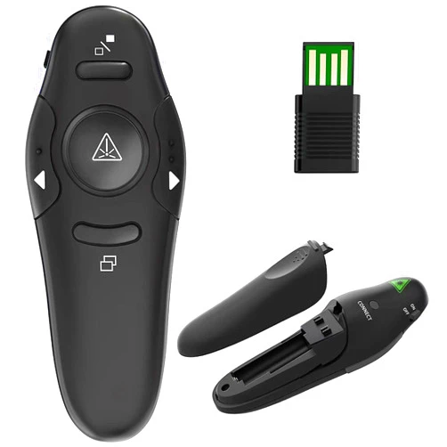VOVIGGOL Presentation Clicker for PowerPoint Presentation Remote, RF 2.4GHz Wireless Presenter Remote USB Google Slide Advancer PPT PowerPoint Clicker for Mac, Keynote, Computer, Laptop (Black)