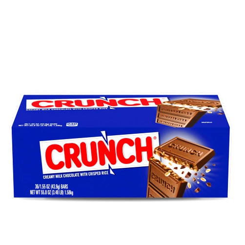 CRUNCH, Bulk 36 Pack, Milk Chocolate and Crisped Rice, Full Size Individually Wrapped Candy Bar, 1.55 oz Each