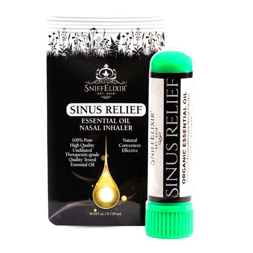 SniffElixir Sinus Support Nasal Aromatherapy Inhaler, Essential Oil Inhaler for Stuffy Nose, Sinus Pressure, Nasal Congestion, Natural Sinus Inhaler Nasal Sticks - Portable Nasal Inhaler for Adults