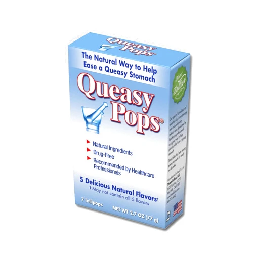 Three Lollies Queasy Pops - Lollipop Sticks for Nausea Relief, Motion Sickness & Dry Mouth - Natural Ingredients - 7 ct