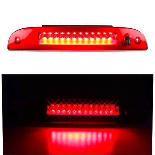 Bomusou Fit for Ford Escape/Mercury Mariner (2008-2012), for Ford Explorer (2002-2012), for Mercury Mountaineer (2002-2010) LED 3rd Brake Light Cargo Light for 8L2Z13A613A (Chrome Housing Red Lens)