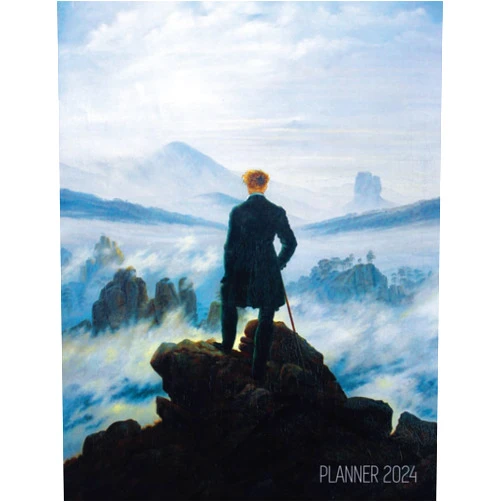 Shy Panda Press Wanderer Above the Sea of Fog Planner 2024: Caspar David Friedrich Painting | Romanticism Art Year Organizer: January – December (12 Months)