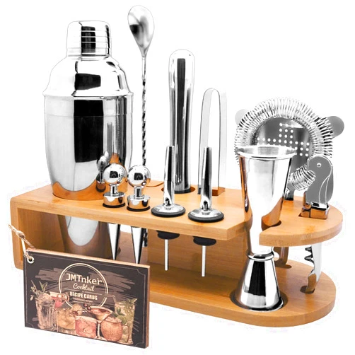 JMTnker Cocktail Shaker Set with Stand Mixology Bartender Kit|Bar Tool for Drink Mixing, Cocktail Shaker Bar Accessories for Home Bar Set, Perfect for Apartment Essentials and House Warming Gifts New Home
