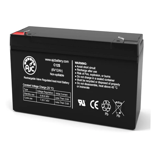 AJC Battery Compatible with UltraTech UT-6100 6V 12Ah Sealed Lead Acid Battery