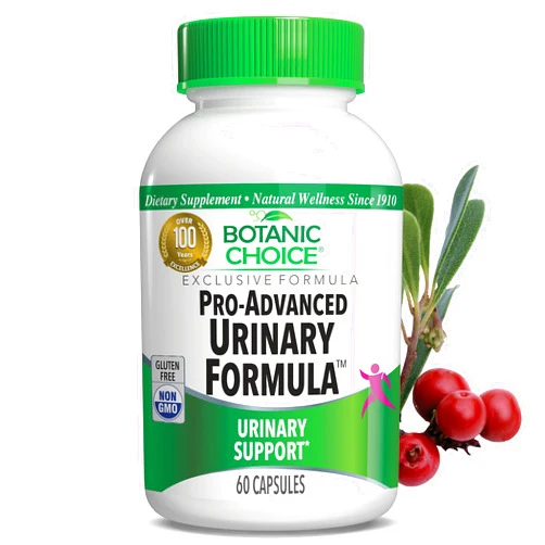 Botanic Choice Pro-Advanced Urinary Formula-Blend for Urinary Tract Health Support - Magnesium Cranberry Uva Ursi Damiana - 60 Capsules
