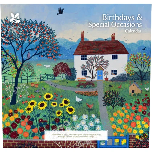 Carousel Calendars 2024 National Trust, Jo Grundy Birthday Midi Wall Calendar