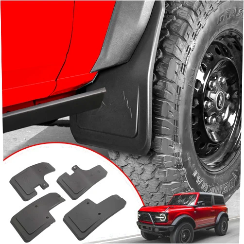 Mabett Mud Flaps for Ford Bronco Accessories 2021 2022 2023 2024 2/4-Door No Punching Required Front and Rear 4PCS