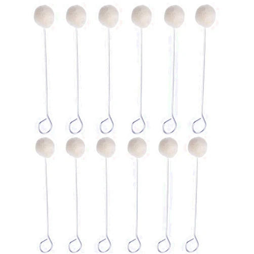 LASSUM 10 Pack Wool Daubers Ball Brush Leather Dye Tool Dye Dauber Dyeing Applicator with Metal Handle for DIY Crafts Projects