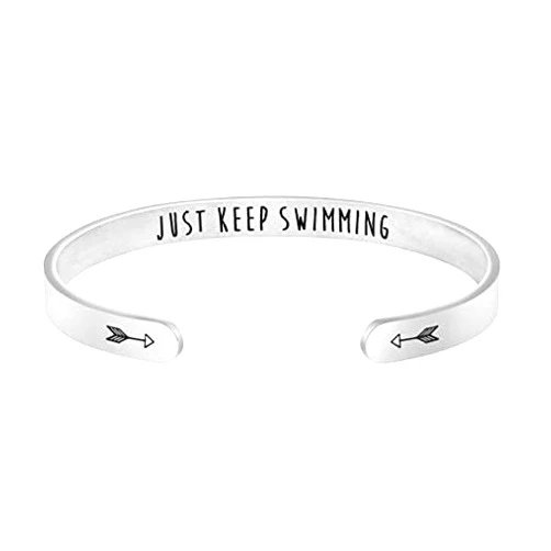 Enni of York Inspirational Mantra Cuff Bracelets for Women Friend Encouragement Gift for Her Personalized Birthday Jewelry