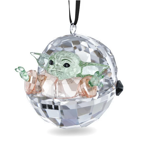 Swarovski Star Wars The Mandalorian Grogu Ornament, Multicolored Crystals, Hanging Decoration, Part of The Swarovski Star Wars Collection