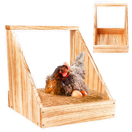Yrangee Chicken Nesting Box,Single Compartment Wood Nesting Boxes for Chicken, Chicken Coop Accessories,Big Duty Laying Nest Box for Chicken and Poultry (1 Pack)