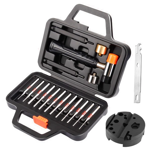 Pridefend Punch Set,Roll Pin Punch Set,Roll Pin Starter Punch, BC Punch, BCG Cleaning Scraper, Replaceable Hammer Heads in High Durability,18-Pieces Hammer and Pin Punch Set with Bench Block