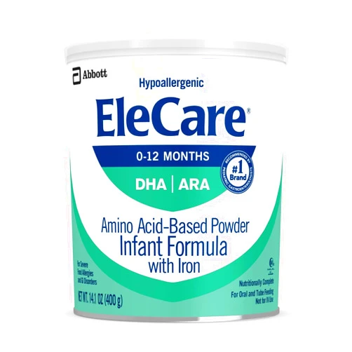EleCare Hypoallergenic Amino Acid-Based Infant Formula, Complete Nutrition for Food Allergies and GI Conditions, Amino Acid-Based Baby Formula Powder, 14.1-oz Can