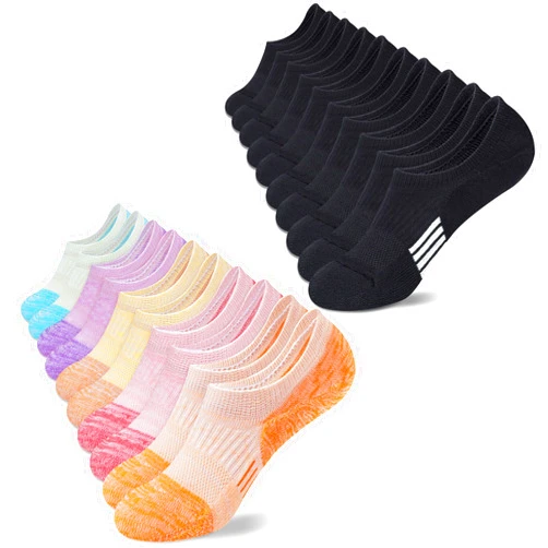 Amutost No Show Socks Womens Running Cushioned Short Ankle Socks Size 8-10