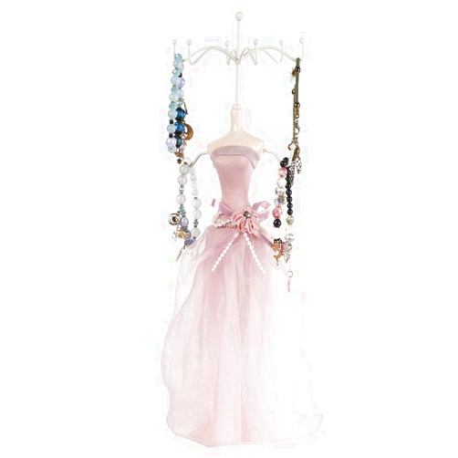 Saluaqui Ballerina Jewelry Stand Mannequin European Decorative Jewelry Display Stand for Earrings Necklaces and Rings Large Model Dress High Heeled Shoes Earring Holder in Be (big model)