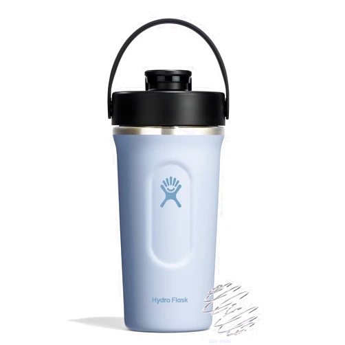 Hydro Flask Shaker Bottle – Insulated Stainless Steel Gym Bottle for Pre Workout & Protein 24 Oz Surf Blue