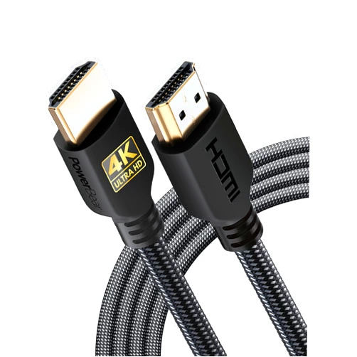 PowerBear 4K HDMI Cable 10 ft | High Speed Hdmi Cables, Braided Nylon & Gold Connectors, 4K @ 60Hz, Ultra HD, 2K, 1080P, ARC & CL3 Rated | for Laptop, Monitor, PS5, PS4, Xbox One, Fire TV, & More
