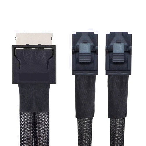 xiwai OCuLink PCIe PCI-Express SFF-8611 8X 8-Lane to Dual SFF-8643 HD 4X SSD Data Active Cable 50cm