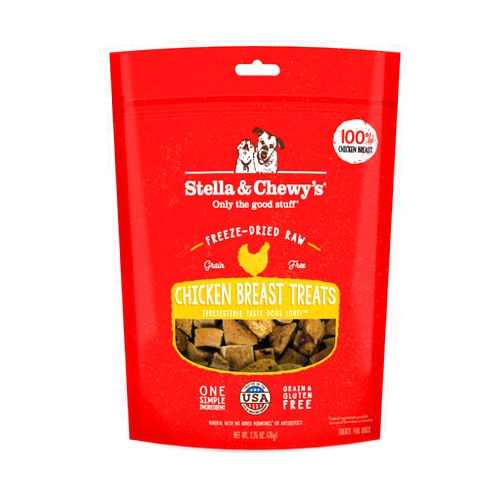 Stella & Chewy's Freeze-Dried Raw Single Ingredient Chicken Breast Treats, 2.75 oz. Bag