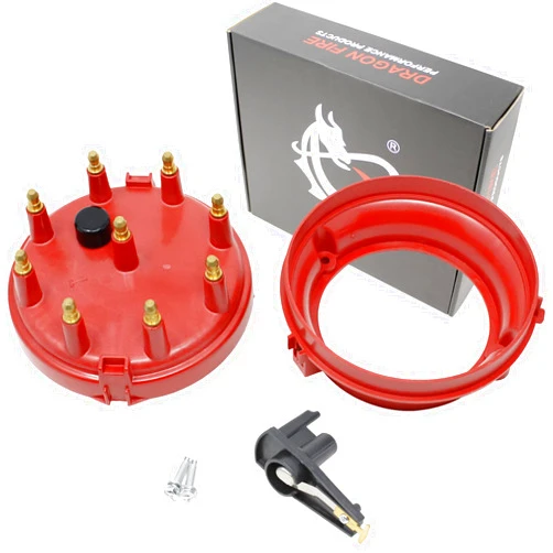 AIP Electronics RED DRAGON FIRE PERFORMANCE Heavy Duty Distributor Cap and Rotor Set Compatible/Replacement for 1978-1996 Ford F-150 EFI 5.0L 5.8L 6.6L 6.9L 7.5L V8 Replaces FD168 FD166 FD307 Oem Fit Kit-1550
