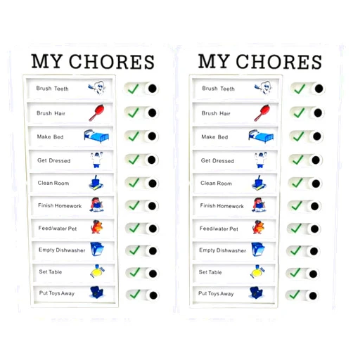 ZHU IN SY 2 Pcs Chore Chart for Adults to do List My Chores Checklist Task Board Sliding Routine Chart for Kids, Memo Boards Slider Schedule DIY Detachable Daily Checklist Planning Table (2Pcs White My Chores)