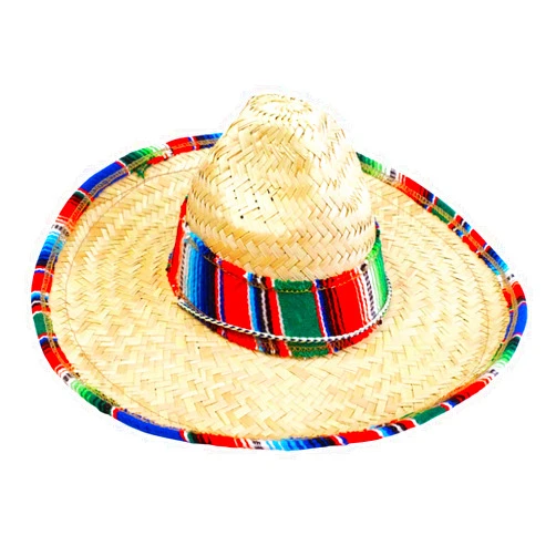GiftExpress Child Sombrero Hat with Serape Trim, Straw Hat for Cinco de Mayo, Mexican Serape Costume