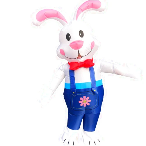 JUROSAICA Easter Bunny Costume Adult Rabbit Blow Up Easter Costume Inflatable Costume Full Body For Men Women Jumpsuit Cosplay Party