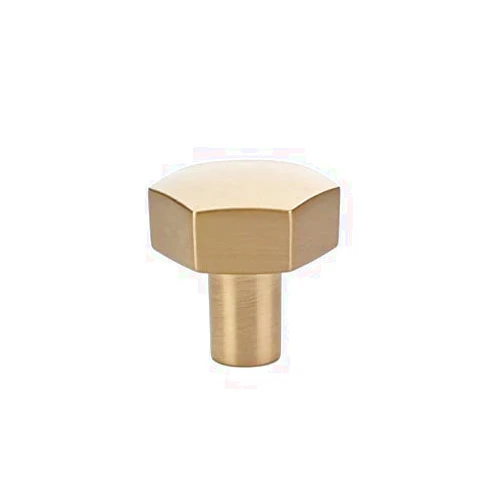 Emtek 86457US4 1.125 in Mod Hex Cab Knob, Satin Brass