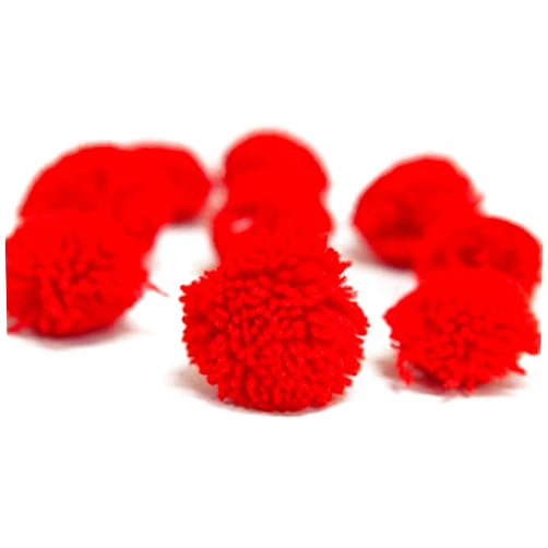 Embroiderymaterial Pom Poms Ball for Craft and Hobby DIY Decoration in Red Color-100 Pieces