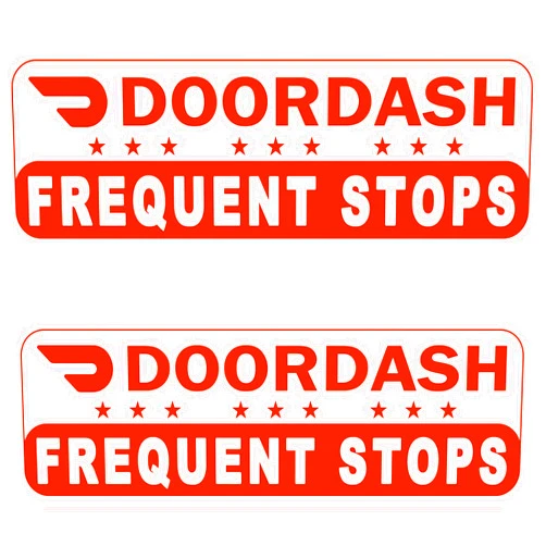 Miss Kiss 2 Pack Doordash Magnetic Sign for Car, Doordash Car Magnets Sign, Reflective Food Delivery Driver Magnet for Vehicles, Heavy duty, Truck (White-Red 2 Pack)
