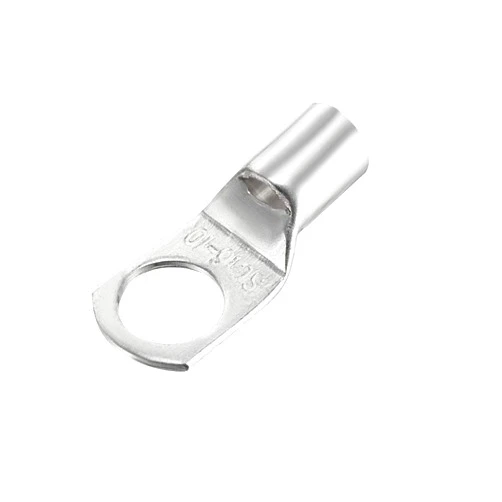 uxcell Copper Wire Lugs,9AWG SC16-10,Bolt Hole,Battery Cable Ends Eyelets Crimp Tubular Ring Terminals Connectors Silver Tone 10Pcs