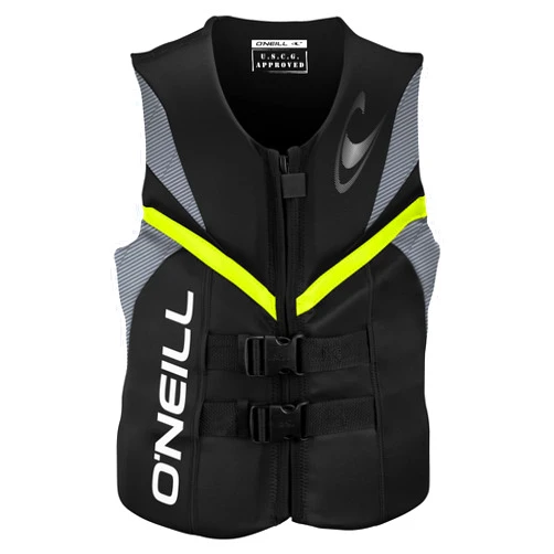 O'Neill Men's Reactor USCG Life Vest, Black/Lunar/Dayglo, Small
