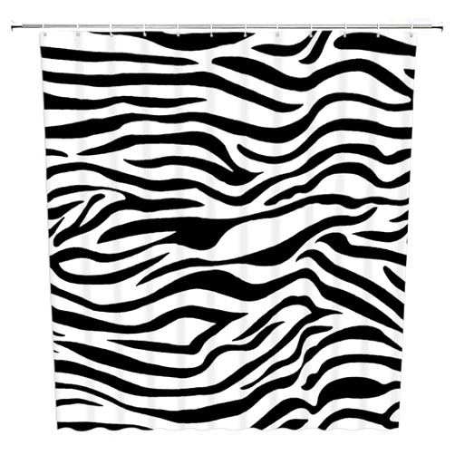 GCTNBJL Zebra Print Shower Curtain Black White Animal Skin Abstract Striped Geometric Safari Wildlife Creative Bathroom Home Curtain with Hooks,70x70 Inch