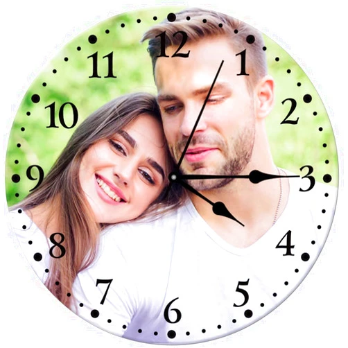 LSODOIEI Custom Clocks for Wall Personalized Wall Clock Picture Clock Custom Wall Clock Photo Round Wooden Clock Kitchen Bathroom Decoration Customized Wooden Wall Clock