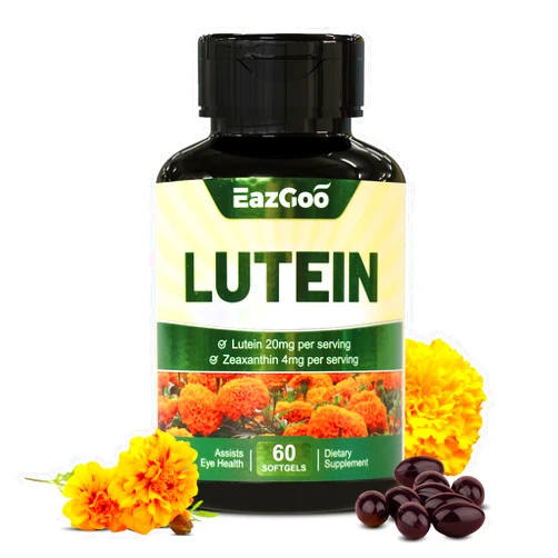 EAZGOO Lutein for Eyes, Lutein 20mg, Lutein and Zeaxanthin Supplements, Eye Supplements, Eyestrain Relief & Support Vision Health, Vegan, 60 Softgels