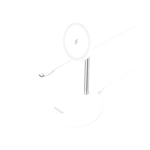 Anker iPhone 16 Wireless Charging Stand, PowerWave 2-in-1 Magnetic Stand Lite with USB-C Cable, For iPhone 16/15/14/13 Series, AirPods (No AC Adapter)