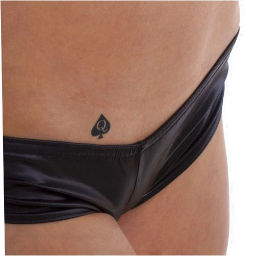 Tattoodrucker 20 Queen of Spades mini Tattoo - QoS black tattoo for Hotwife - BBC lovers