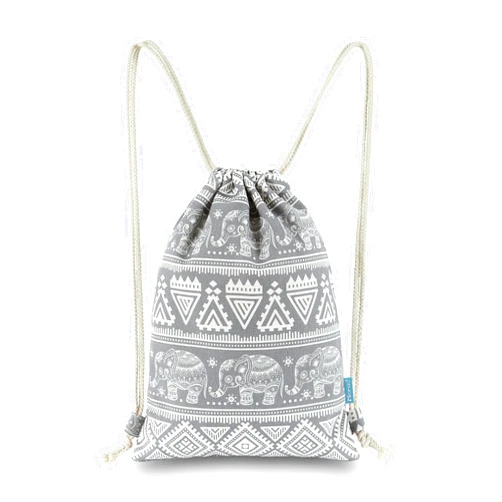 Miomao Drawstring Backpack Elephant String Bag Gym Sackpack Canvas Sport Daypack
