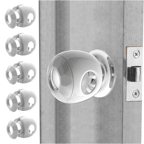 Driddle New & Improved - Door knob Baby Safety Cover - 5 Pack - Deter Little Kids from Opening Doors with A Child Proof Door Handle Lock - Driddle