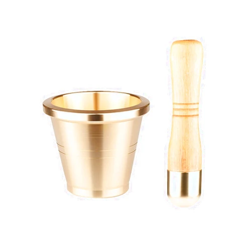 YTTSXAD Mortar and Pestle Traditional Brass Mortar and Pestle Set Spice Herb Grinder, 1 Piece, Gold pestal & morter