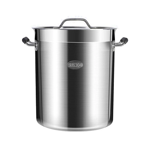 Guoguocy Stockpots 50 Litre Large Deep Stainless Steel Cooking Stock Pot Casserole Induction Base, Easy to Clean, Suitable for Various Heat Sources (Color : Silver, Size : 3030cm(21L))
