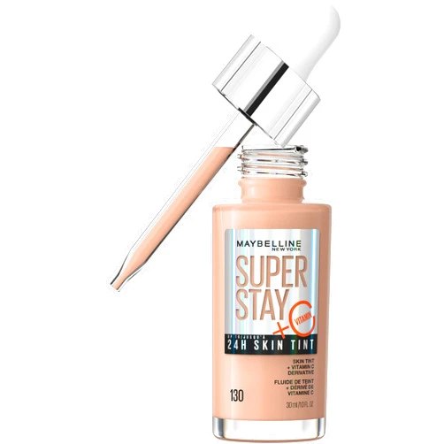 Maybelline New York Maybelline Super Stay Up to 24HR Skin Tint, Radiant Light-to-Medium Coverage Foundation, Makeup Infused With Vitamin C, 130, 1 Count