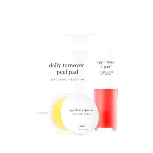 Nooni Toner Pads - Daily Turnover Peel Pad V2, 80 Count + Best Lip Duo Bundle