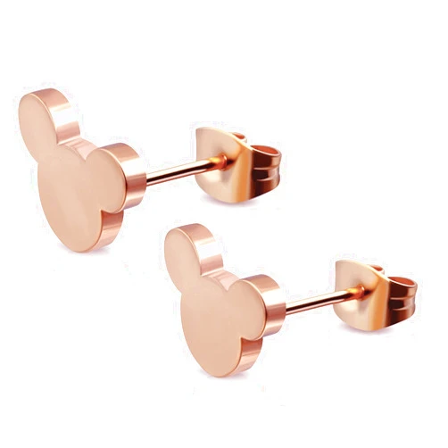 Comfort Zone Studios Stainless Steel Tiny Mouse Silhouette Button Stud Post Earrings