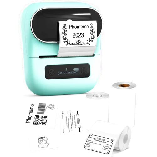 Phomemo Label Maker, M220 Portable Label Maker, Bluetooth Wireless Inkless Label Printer, 3 Inch Barcode Printer, Great for Home, School & Office, Compatible with Phone, PC, with 3 Label