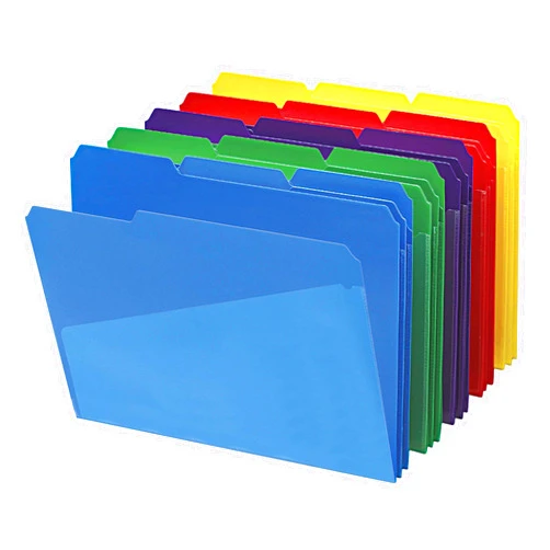 Smead Slash Pocket Poly File Folders, 1/3-Cut Tab, Letter Size, Assorted Colors, 30 per Box (10540)